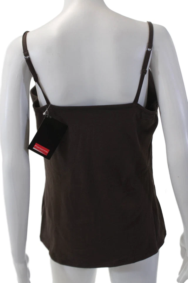 Panache Womens Cotton Underwired Adjustable Built In Bra Vest Brown Size 38G - Image 2 of 4
