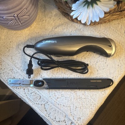 Cuisinart Electric Knife CEK-25WM SS One Touch Double Blade W Protector Rare Mdl