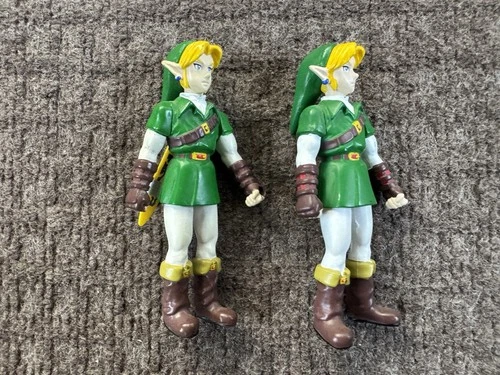 (2) Vintage  BD&A LINK Action Figure Nintendo 64 Legend of Zelda Ocarina Lot