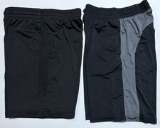 Big Boys Athletic mixed brand Shorts lot of 2 Tek Gear/Xersion M 10/12 Black