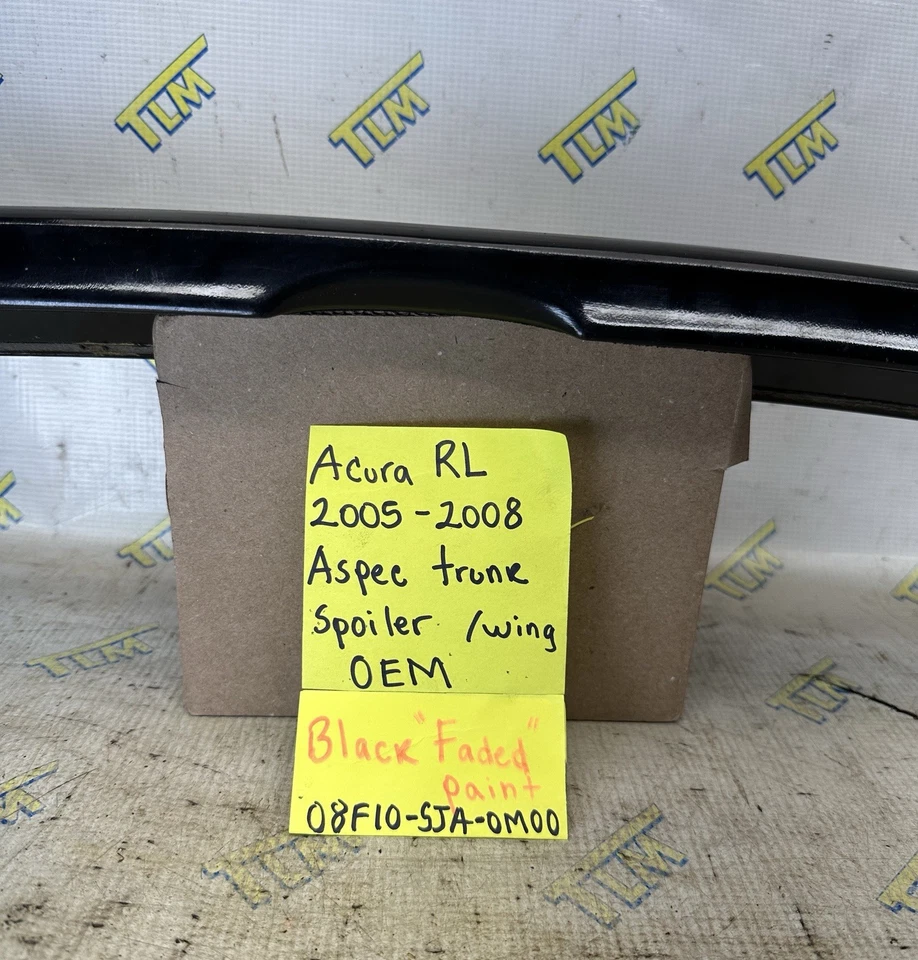 05-08 Acura RL Trunk Spoiler ASPEC Wing Black 2005 2006 2007 2008 08F10 OEM - Image 2 of 4