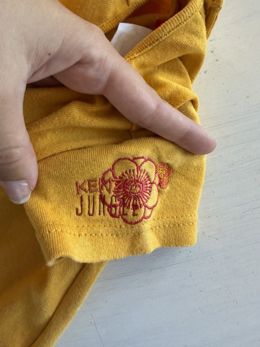Vintage Kenzo Jungle Baby T-Shirt 6M Made in France Yellow