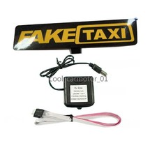 LED FAKE TAXI Glow Panel Electric Lamp Window Sticker Flashing Light