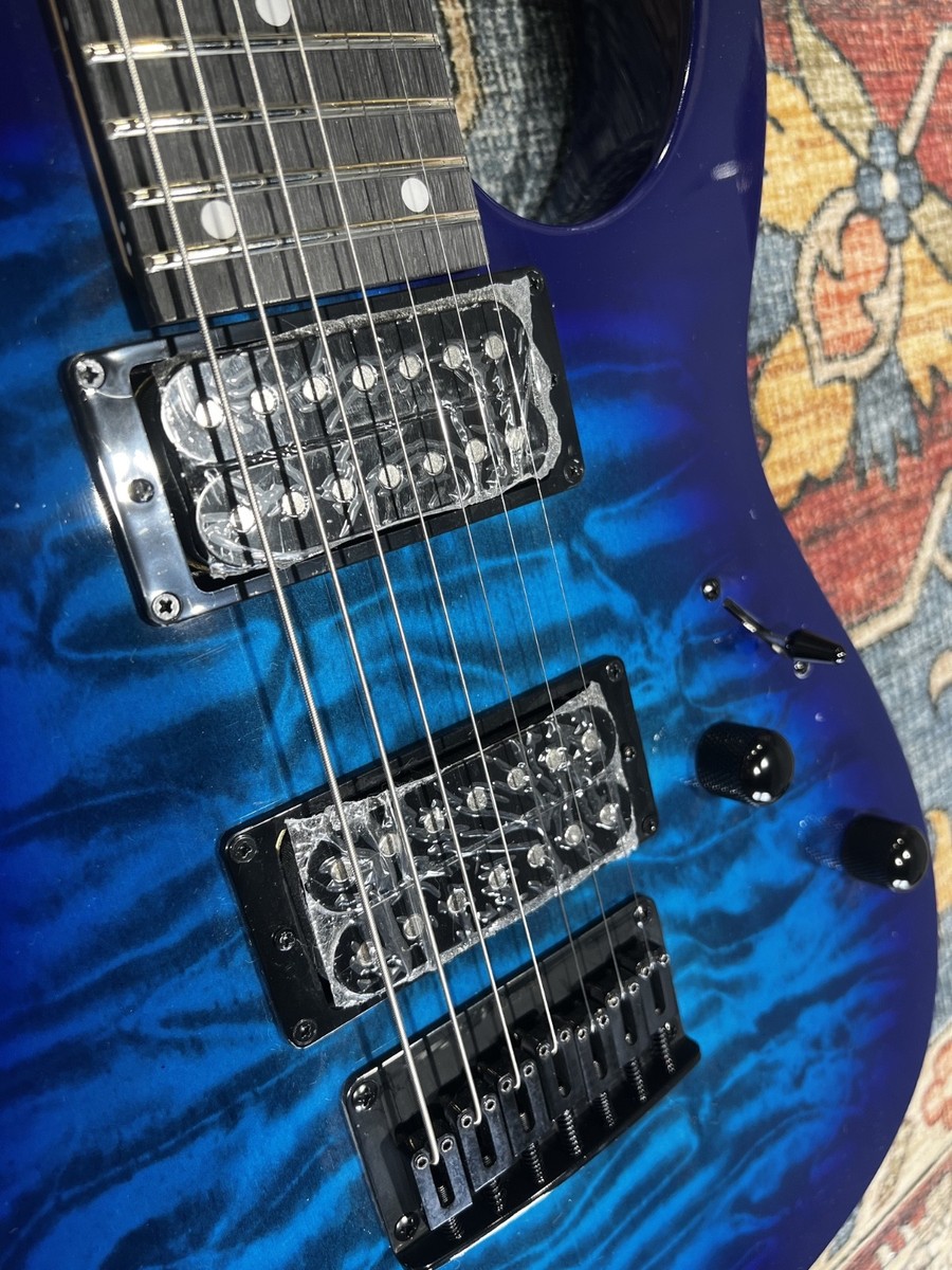 Ibanez GRG7221QA-TBB Gio with Purpleheart Fretboard - Transparent
