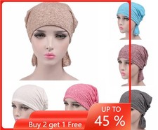 Muslim Women Hiiab Chemo Cap Hair Loss Head Scarf Wrap Turban Arab Hat Headwrap