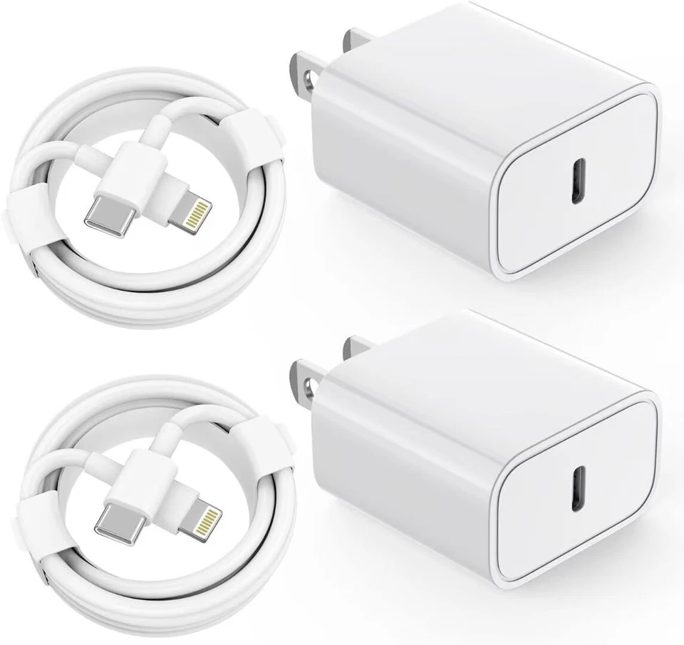 2 Pack Fast Wall Charger For iPhone 14 13 12 11 Pro Max Plus X XR XS 8 7 6 iPad - Image 3 of 4