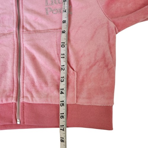 Dolls Kill My Little Pony Large Bedazzled Large Pink Velour Cropped Hoodie Neu ohne Etikett - Bild 4 von 8