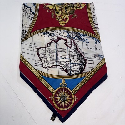 Vintage Grand Ocean Voyages Romantiques Royal Samuel Broome Map Scarf