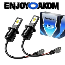 2PCS H3 LED Fog Driving Light Bulbs Conversion Kit Super Bright DRL 6000K White