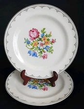 Set of 2, HOMER LAUGHLIN "PETIT POINT" N1458 EGGSHELL NAUTILUS Salad Plates