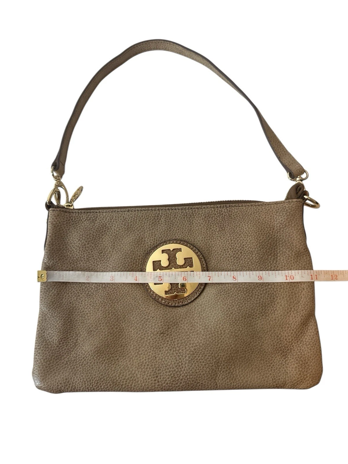 Borsa a tracolla Tory Burch borsa donna designer beige oro media festa formale
