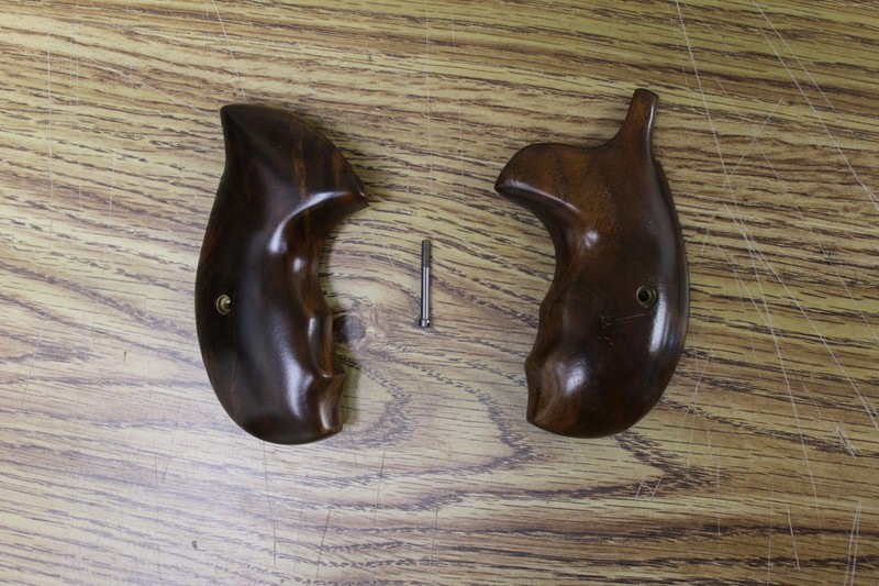 S&W K Frame Round Butt Wooden Grips. Good Shape w/screw