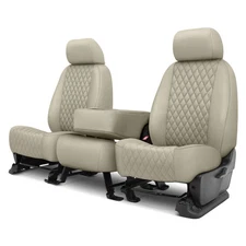 For Chevy Impala 06-13 Seat Cover Faux Leather Diamond Shield Quilted 1st Row