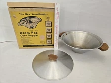 1970's Atom Pop Corn Popper Original Box Aluminum Stovetop Popper FREE SHIPPING