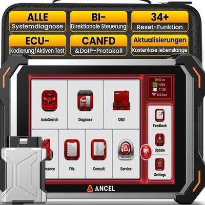 2025 ANCEL DS600BT KFZ OBD2 Diagnosegerät 34 Reset Alle system ECU Coding CANFD