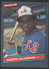 1986 Donruss Baseball #33a - Andres Galarraga RR, RC, ERR Montreal Expos 86-185