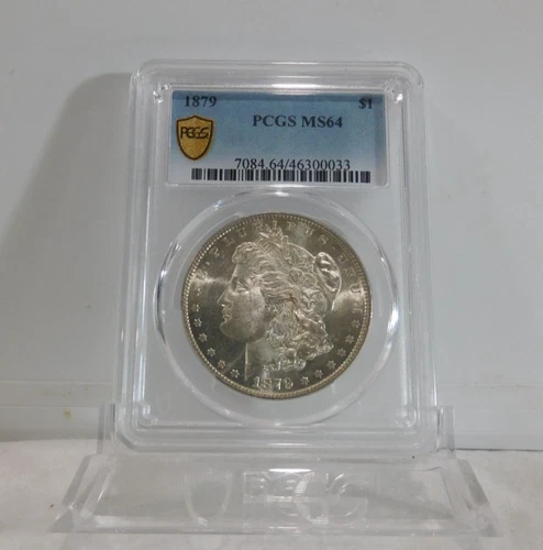 GOLD SHIELD!  1879-P  MORGAN Silver Dollar, PCGS MS-64!