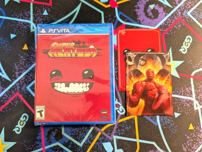 Super Meat Boy + 2 Trading Cards - PS Vita - Limited Run - New & Sealed
