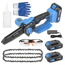 20V Sierra De Mano Inalambrica 6 Pulgadas Para Podar Arbol Madera Con 2 Baterias