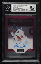 2020 O-Pee-Chee Platinum Rookie Matte Pink 83/99 Vitek Vanecek BGS 8.5 Auto 16i3
