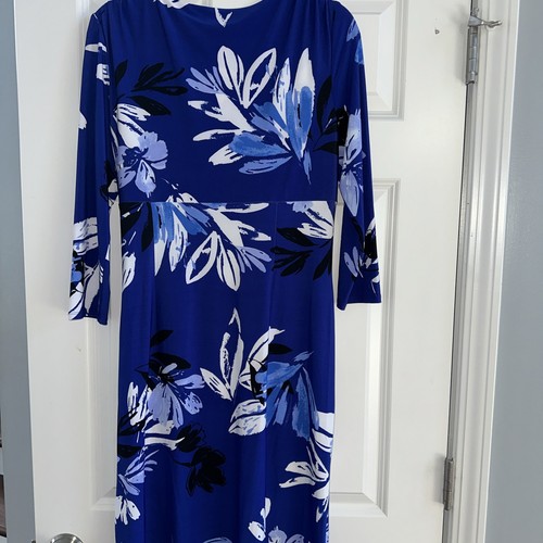 Lauren Ralph Lauren dress Blue Floral Size 14 New With Tags - Picture 6 of 8
