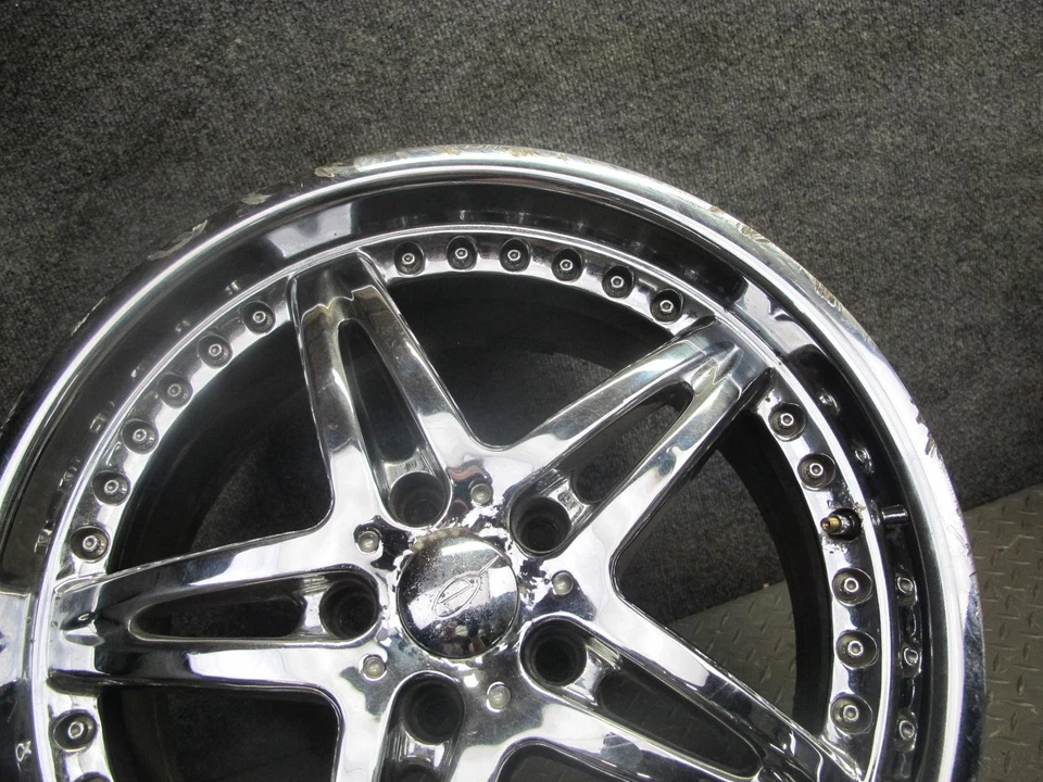 JUEGO DE 4 LLANTAS CROMADAS MHT R18 18" 18X8.5J ET34 18X10J ET40 5X114.3 Foto 4 de 4