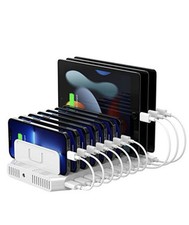 Unitek Multi Charging Station, 10-Port USB Charger 60W White SmartIC Technology