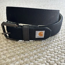 Carhartt Black Canvas Duck Belt Size 38 Workwear Hunter Green Inside Heavy Duty