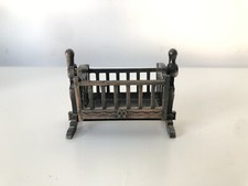 Vintage Metal Dolls House Crib Durham Industries 6cm