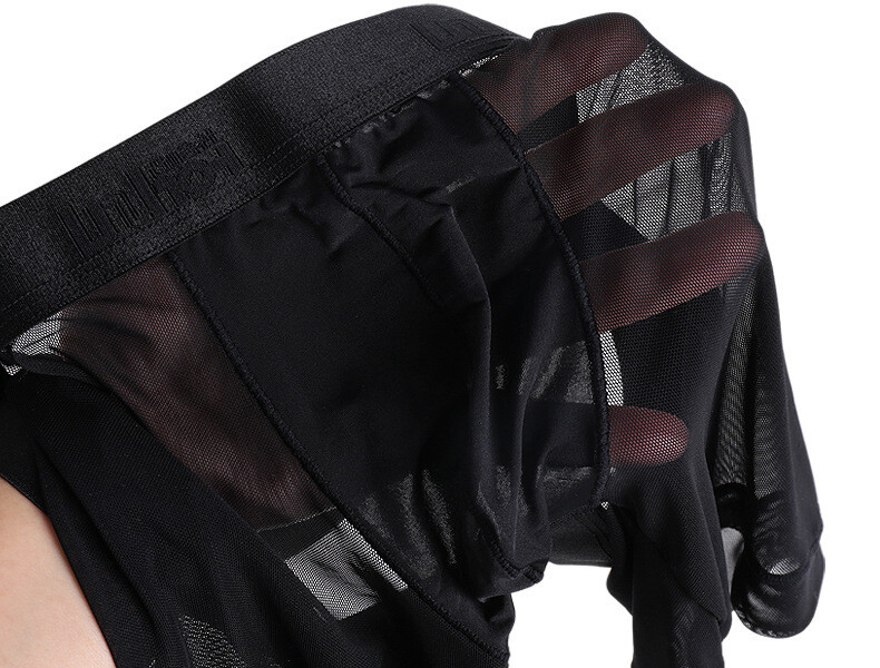 Men Sheer Mesh See-through Boxer Shorts Sexy Underwear Pouch Underpants