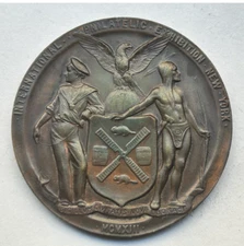 NEW YORK INTERNATIONAL PHILATELIC EXHIBITION BRONZE AWARD MEDAL 1913 - 2"