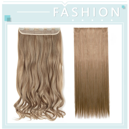 Clip In 100% Real AS Human Hair Extensions THICK One Piece 3/4 Full Head V-Shape - Picture 62 of 69