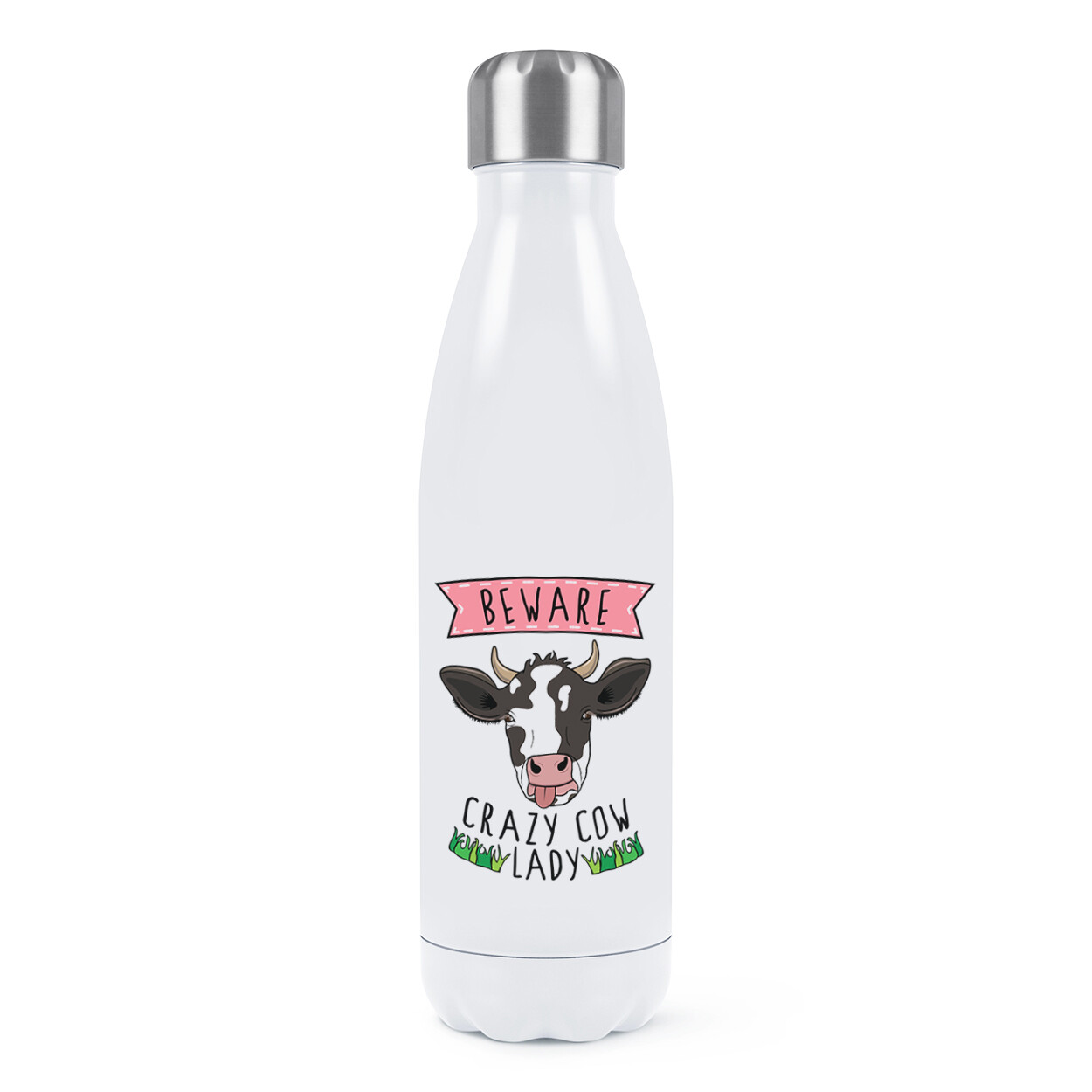 Attention Fou Vache Coccinelle Double Mur Gourde Drôle Animal Blague