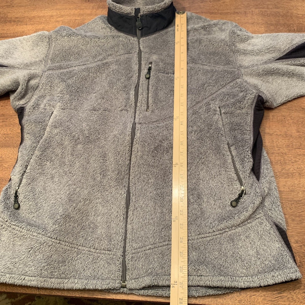 Vtg Patagonia R1 R2 Regulator Polartek Deep Pile Fleece Grey BLack Jacket 50 L