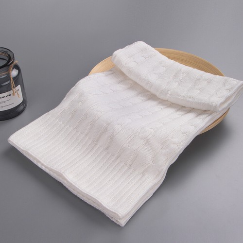 100% Cotton Cable Knit Toddler Throw Baby Blanket Ultra Soft Warm 30 x 40 Inches - Picture 10 of 55