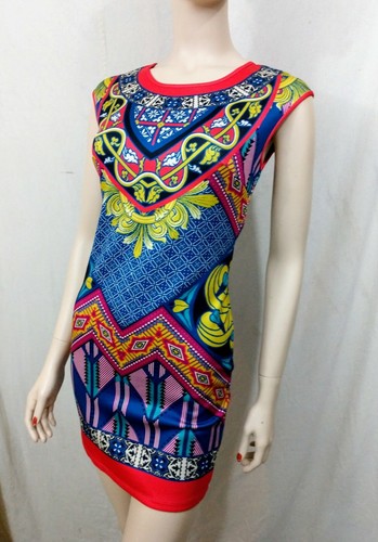 S Flying Tomato fitted dress RARE vintage print st