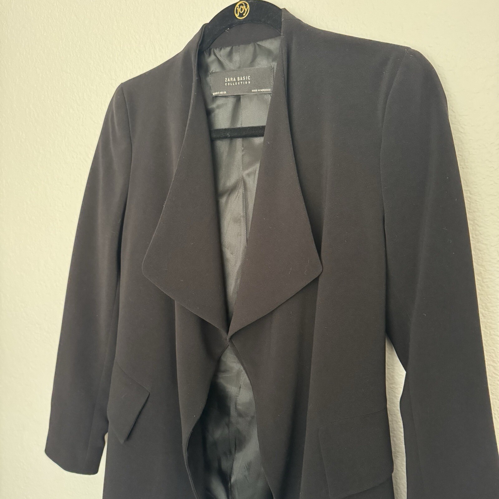 Zara Blazer Size Small Womens Black 3/4 Sleeve Business Formal Workwear ...