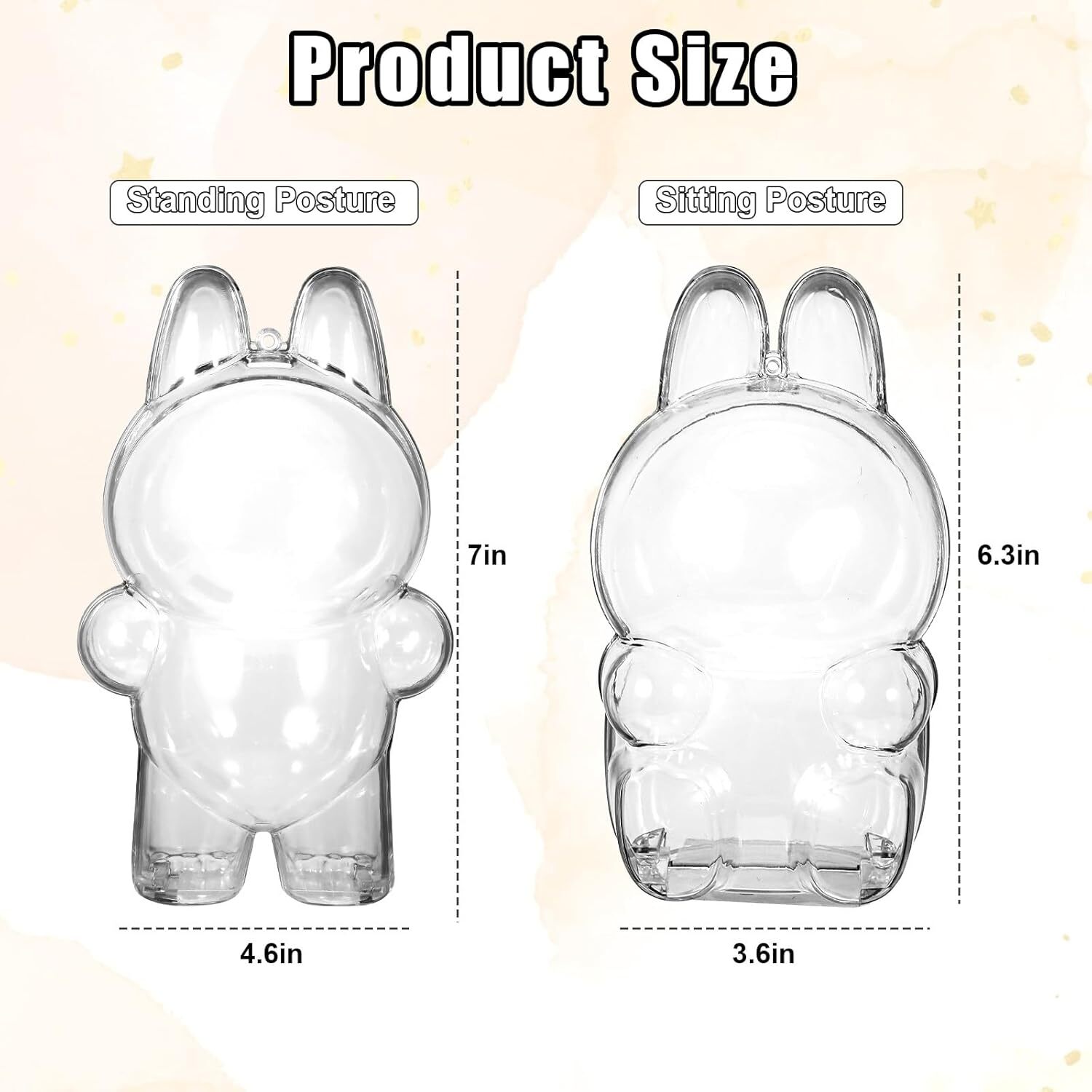 Protective Case for LUFUFU, Clear Figure Display Bag with Keychain for 17cm Doll