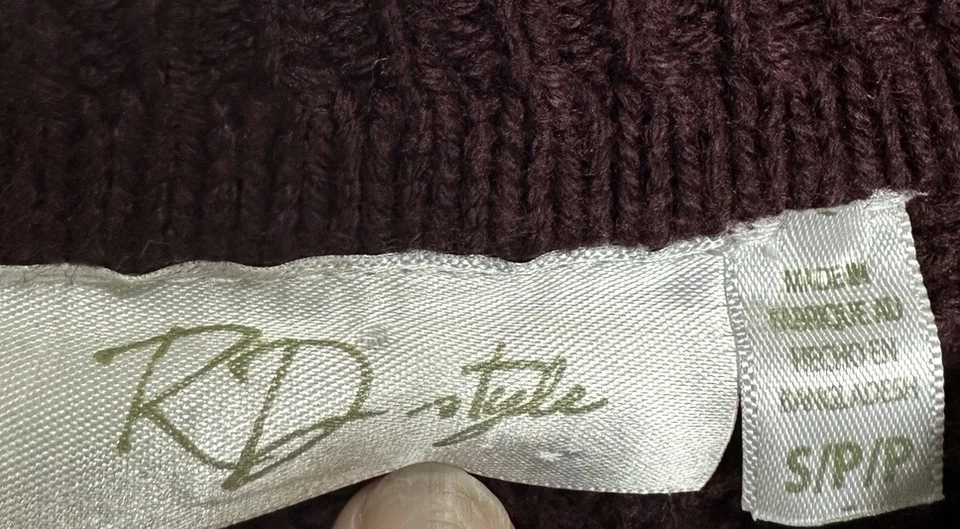 RD стиль красный женщин длинным рукавом открытые стороны туника свитер sz S GUC - Изображение 3 из 4