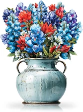 3D Pop Up Flower Card – Bluebonnet Bouquet Greeting Card with Envelope