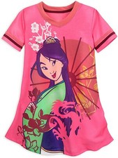 Disney Store Princess Mulan Short Sleeve Nightgown Pajama Girl Size 5/6