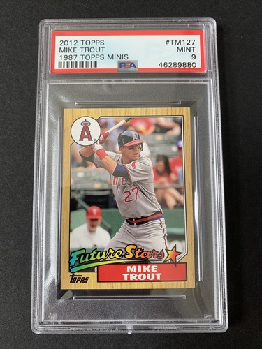 Topps Mike Trout 1987 Topps Minis Future Stars 2012 PSA 9 como nuevo novato año Roy - Imagen 5 de 10