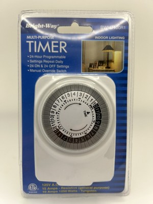 Bright-Way Multi-Purpose Indoor Timer 24hrs On 24hrs Off V125V AC 60HZ BWMT100R1
