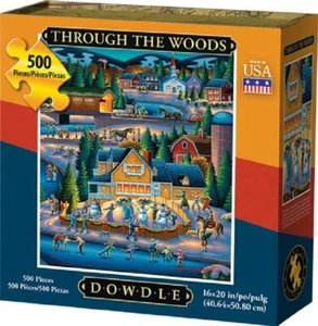 Dowdle Folk Art Jigsaw Puzzle;  Through the Woods;  500 pieces