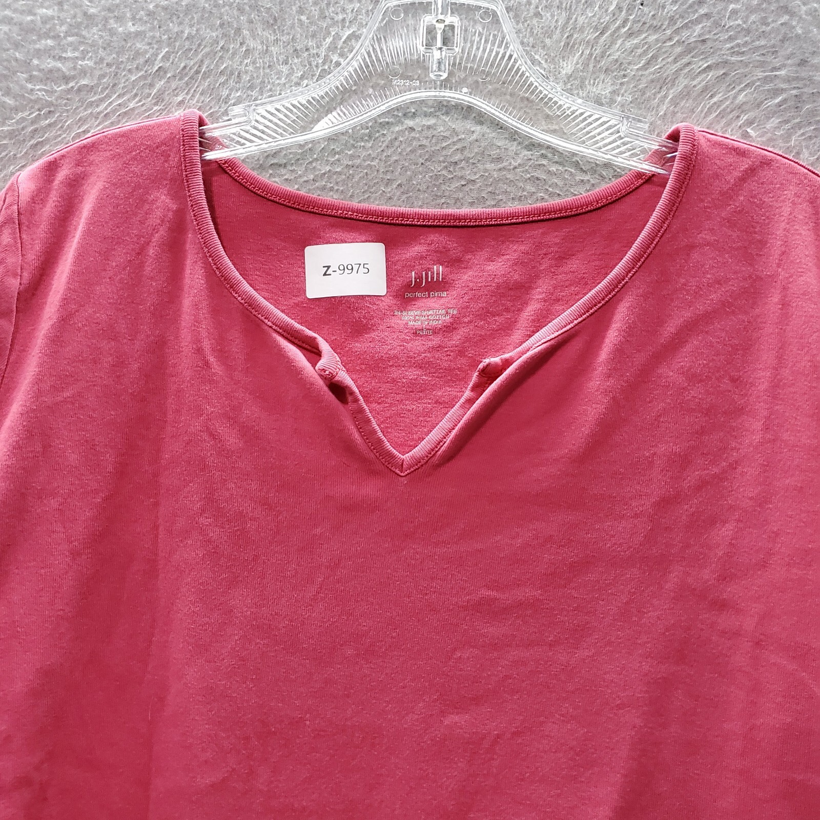 J. Jill Women Top Large Pink TShirt 100 Perfect Pima 3/4 Sleeve