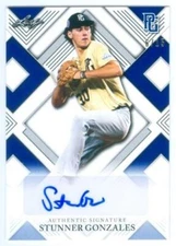 STUNNER GONZALES "BLUE AUTOGRAPH CARD /15" LEAF PERFECT GAME NATIONAL 2023
