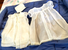 3pc Vntg ANGEL WEAR bonnet overdress slip Christening Baptism baby Canada ivory