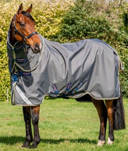 Horseware Amigo Bravo 12 Plus Turnout Rug & Hood Lightweight Lite 0g 3'9-7'3" - Afbeelding 1 van 9