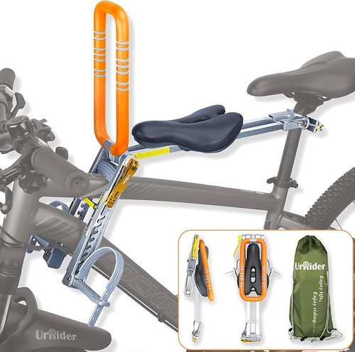 UrRider Child Bike Seat Lightweight Foldable Front-Mounted Seat w/ Carrying Bag