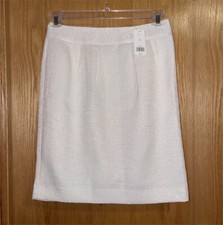 NWT 89 Banana Republic textured Ivory knee long cream lined shimmer skirt 8